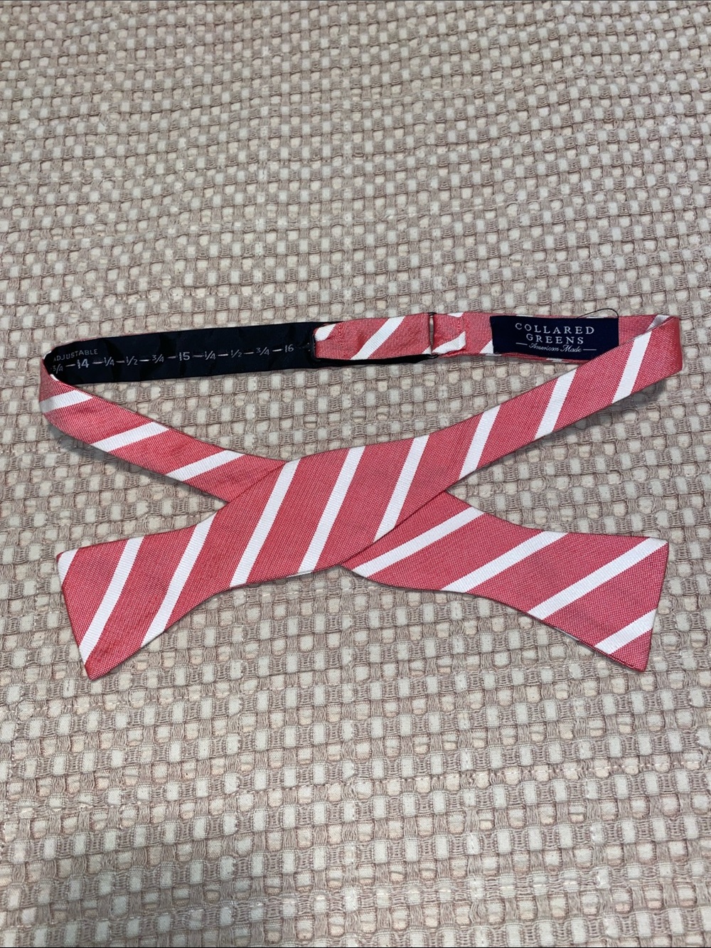 Red and White Striped Bow Tie